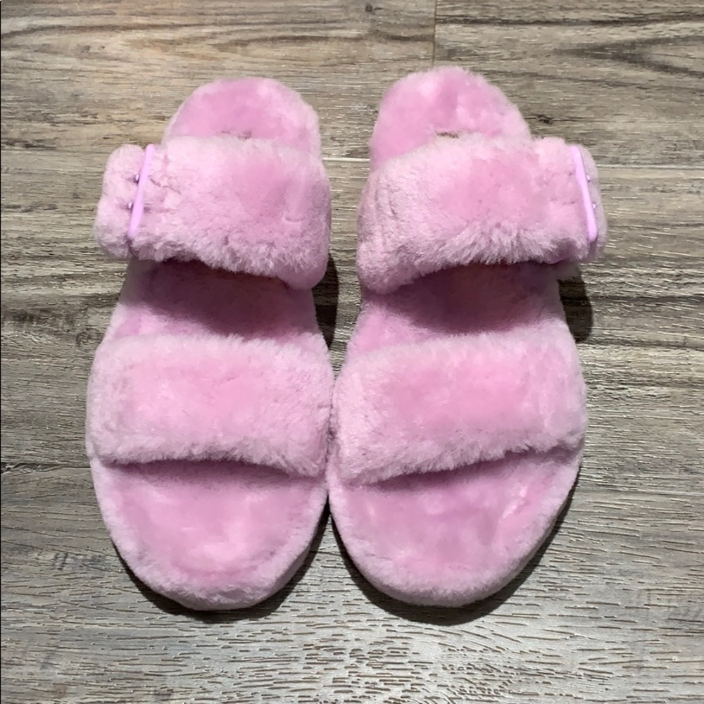 Nib Ugg Pink Fuzz Yeah Slipper Slides No Box - image 2